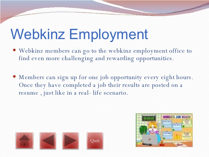 Webkinz employment office jobs